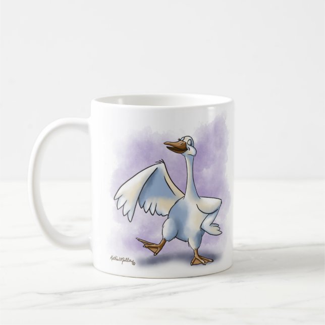 Dancing Goose Cartoon Coffee Mug (Left)