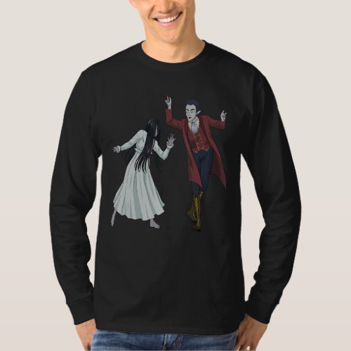 Dancing Gothic Vampire Gentleman White Lady Ghost  T_Shirt