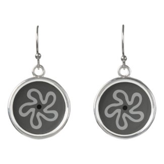 Dancing Gray Floral Abstract Drop Earrings