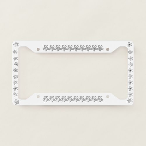 Dancing Gray Flowers License Plate Frame