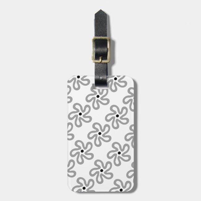 Dancing Gray Flowers Luggage Tag