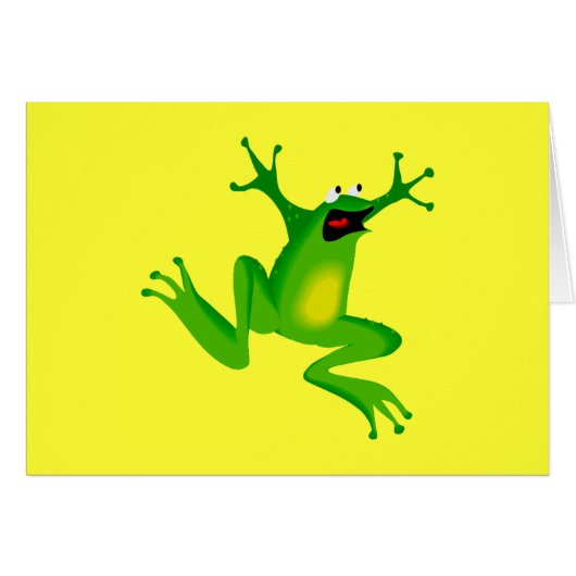 dancing green frog cards (Front Horizontal)