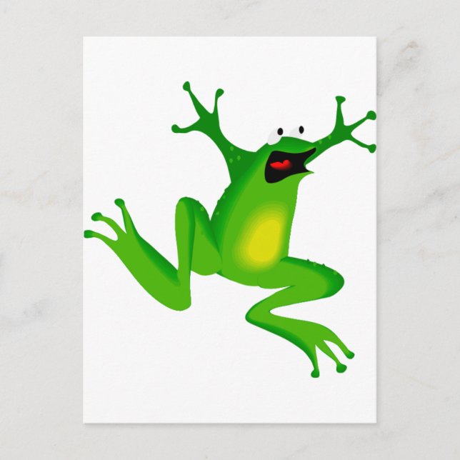 dancing green frog postcard (Front)