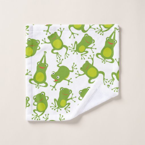Dancing Green Frogs Bath Towel Set Zazzle