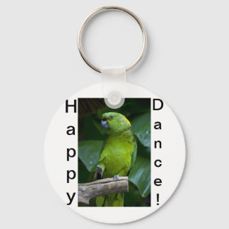 Dancing Green Parrot Keychain