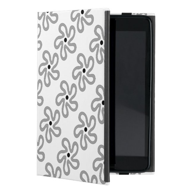 Dancing Grey Flower Pattern iPad Mini Case