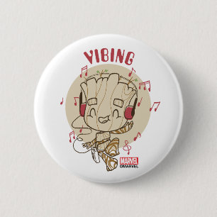 Dancing Groot Vibing With Headphones Button