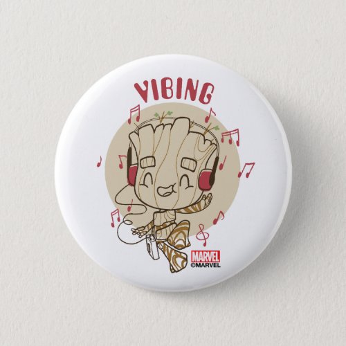 Dancing Groot Vibing With Headphones Button