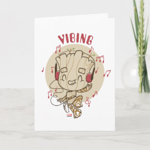 Dancing Groot Vibing With Headphones Card
