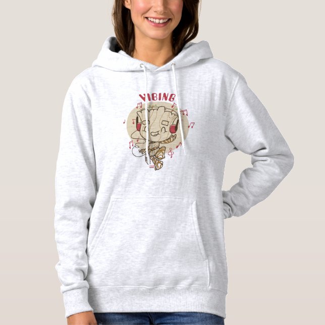 Dancing Groot Vibing With Headphones Hoodie (Front)