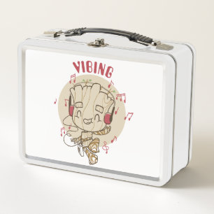 Dancing Groot Vibing With Headphones Metal Lunch Box