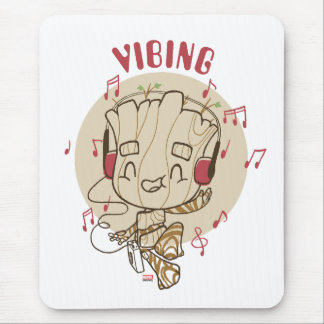 Dancing Groot Vibing With Headphones Mouse Pad