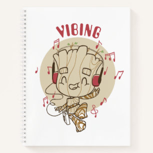 Dancing Groot Vibing With Headphones Notebook