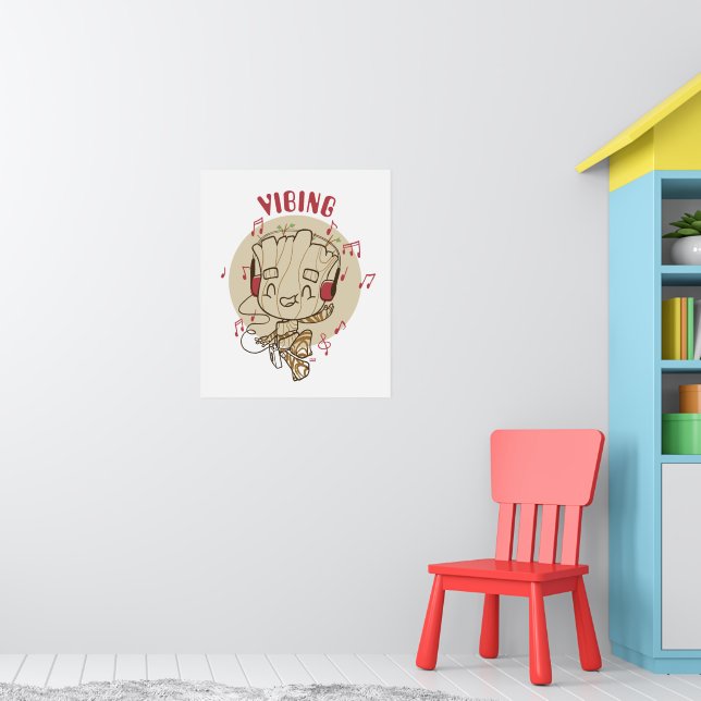 Dancing Groot Vibing With Headphones Poster (Nursery 1)