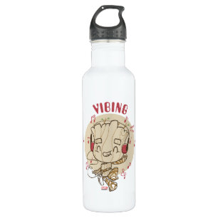 Dancing Groot Vibing With Headphones Stainless Steel Water Bottle