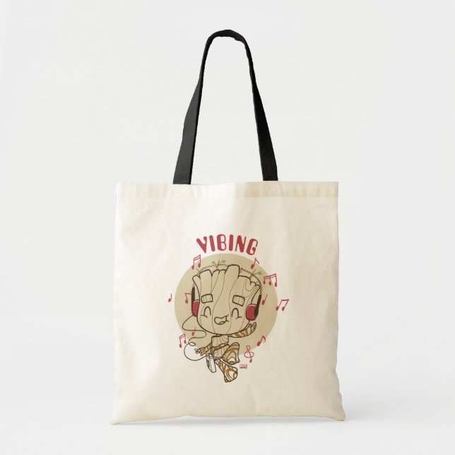 Dancing Groot Vibing With Headphones Tote Bag (Front)