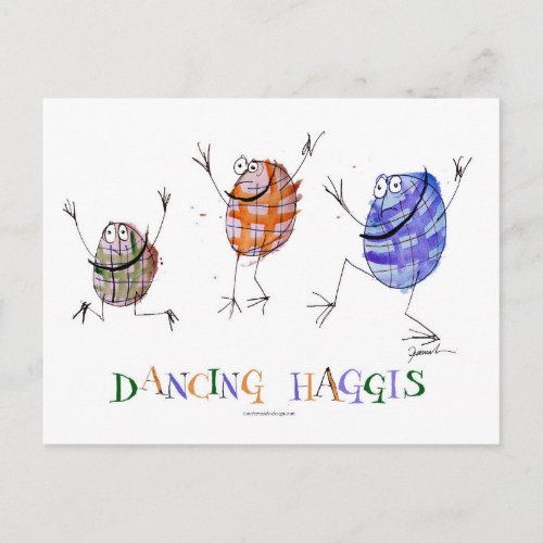 dancing haggis postcard