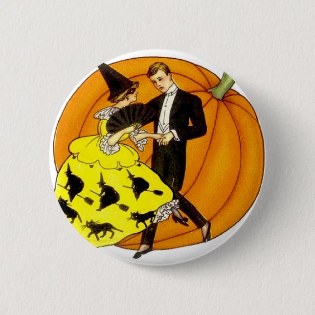 Dancing Halloween Couple Button (Front)