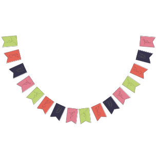 Dancing Halloween Skeletons Bunting Flags