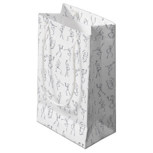 Dancing Halloween skeletons - white Small Gift Bag