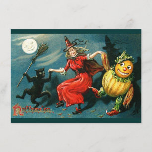 Dancing Halloween Witch Card