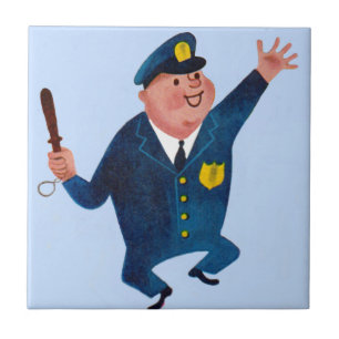 dancing happy cop ceramic tile