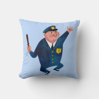 dancing happy cop throw pillow