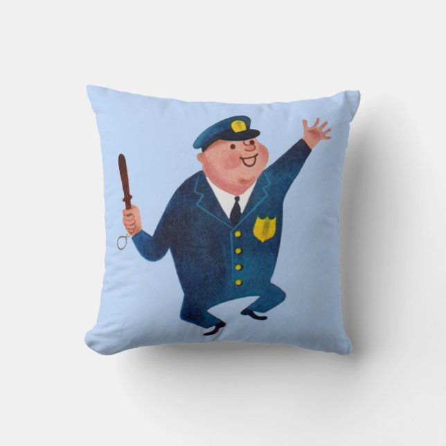 dancing happy cop throw pillow (Front)