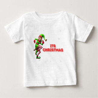Dancing Happy Elf with Its Christmas Design Baby T-Shirt