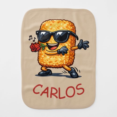 Dancing Hash Brown Baby Burp Cloth