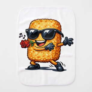 Dancing Hash Brown Baby Burp Cloth