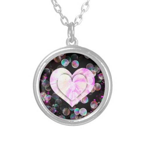 Dancing Heart Silver Plated Necklace