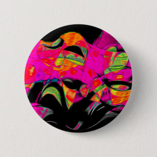 Dancing Hearts on Black Chiffon Pinback Button