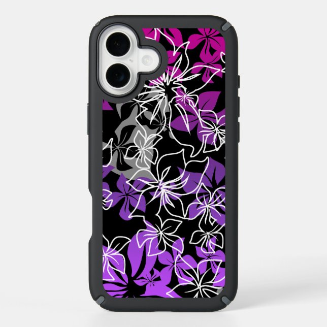 Dancing Hibiscus Hawaiian Blend Violet Speck iPhone Case (Front)