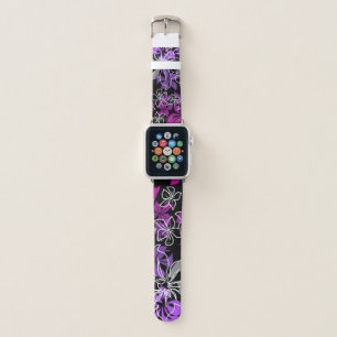 Dancing Hibiscus Hawaiian Violet Blend Apple Watch Band