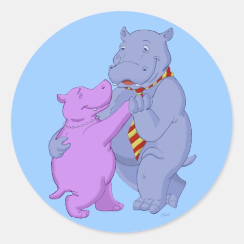Dancing Hippo Tango Sticker
