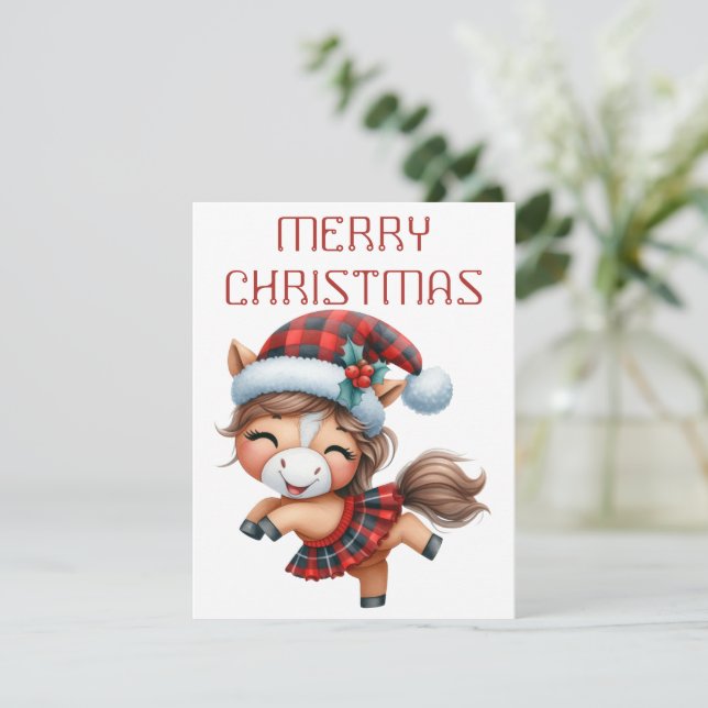 Dancing Horse Foal - Christmas Card (Standing Front)