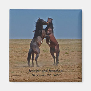Dancing Horses Anniversary Party Favor Magnet