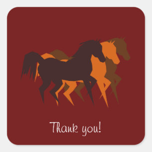 Dancing Horses Thank You Sticker