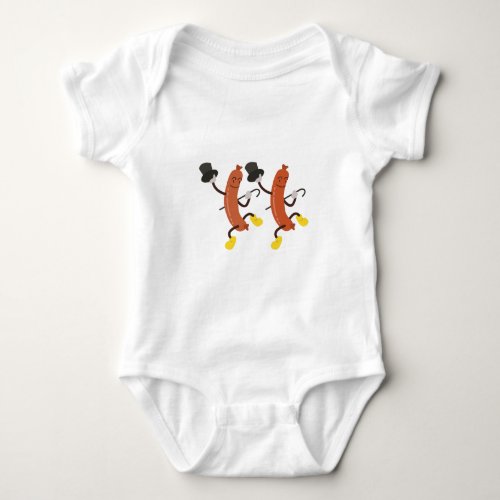 Dancing Hot Dogs Baby Bodysuit