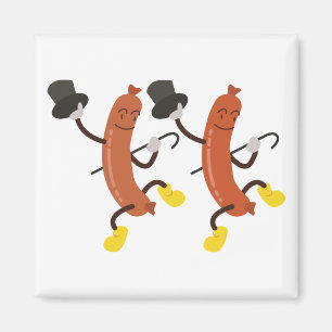 Dancing Hot Dogs Magnet