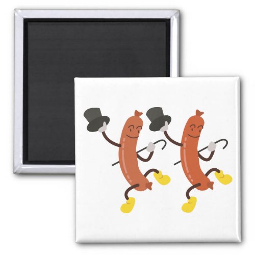 Dancing Hot Dogs Magnet