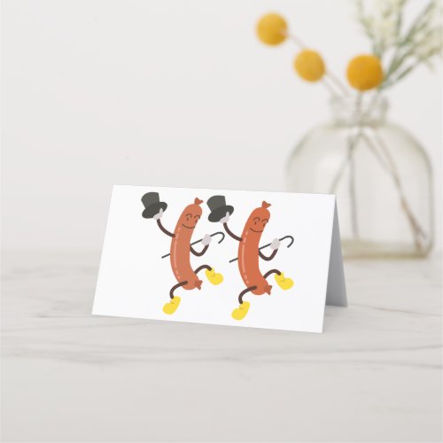 Dancing Hot Dogs Place Card