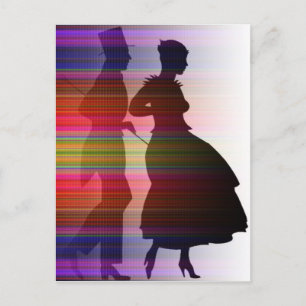 dancing in sillouette postcard