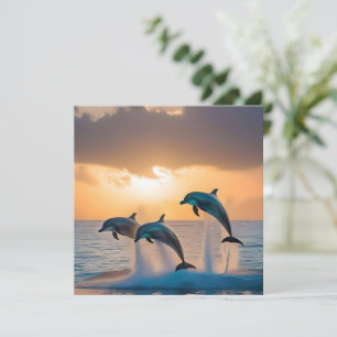 Dancing in the Dusk: Three Dolphins Leaping Save The Date