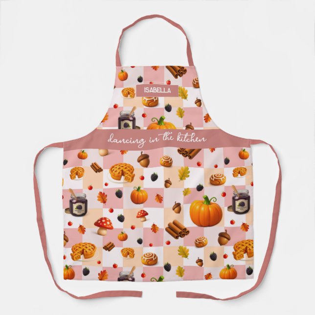 "Dancing in the kitchen" - Cozy Autumn Apron (Front)