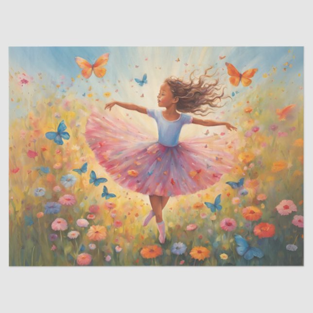 Dancing in the Meadow: Young Ballerina Tissue Paper (Front)