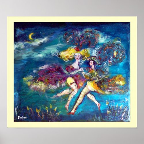 DANCING IN THE NIGHT Venetian Masquerade Dancers Poster
