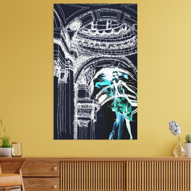 Dancing In The Pantheon, Paris: Wrapped Canvas Print (Insitu(LivingRoom))