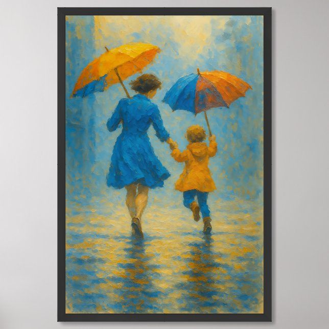 Dancing in the rain framed art (Framed Front)